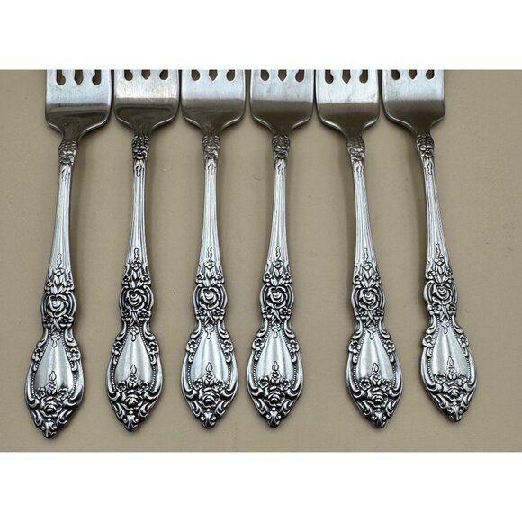 6 Oneida OCO WORDSWORTH Salad Forks USA Glossy Stainless Steel Flatware - Picture 3 of 8